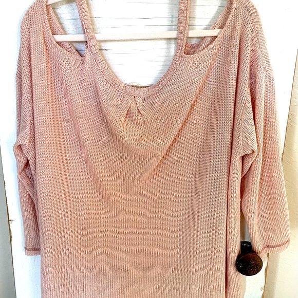 ANTHROPOLOGIE “Deletta” Rose Pink Light Sweater, Off Shoulder/Large - Picture 3 of 7